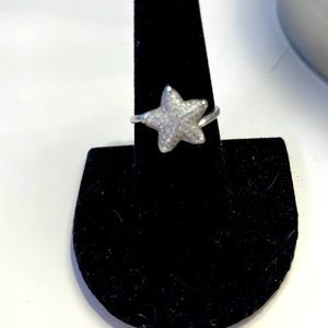 Sparkling Sterling Silver Starfish Ring